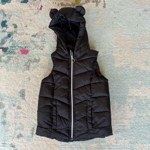 Black Puffer Vest with Hood